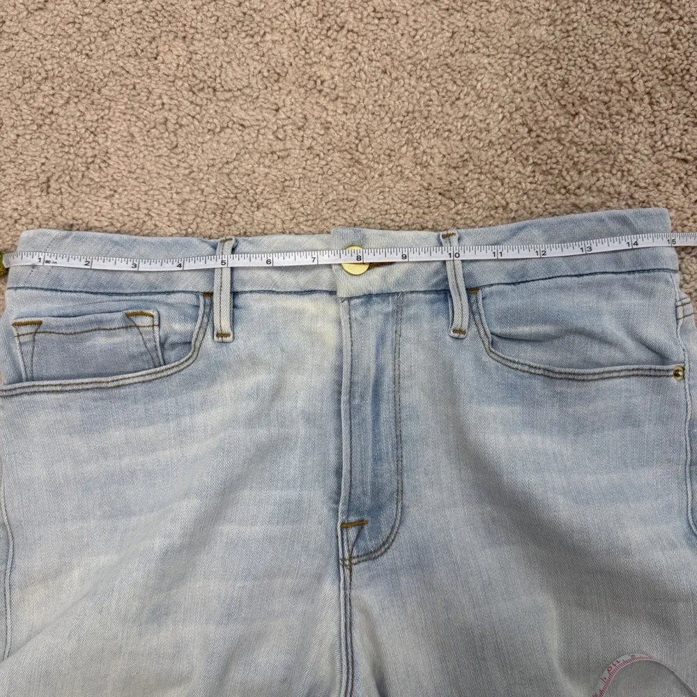 FRAME Le Crop Mini Boot‎ Jeans Women Light Wash Blue Flared Denim Cotton 31 - Picture 7 of 10